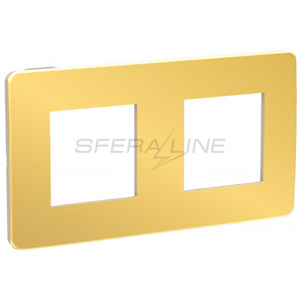 Рамка 2-постовая, золото/беж, Unica Studio Color, Schneider Electric